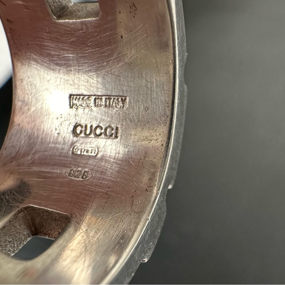 GUCCI Silver 925 Ring size 8.5 unisex - Picture 6 of 7